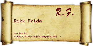 Rikk Frida névjegykártya